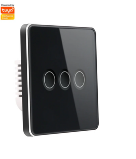کلید هوشمند سه پل زیگبی تویا zigbee tuya کلید لمسی ۳ پل هوشمند ضدخش حاشیه متال فریم متال