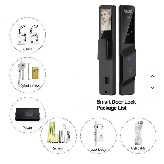دستگیره هوشمند تشخیص چهره اسکن کف دست تویا وایفای tuya wifi باتری 4200 مدل DDL9 TUYA