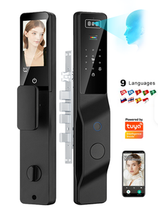 دستگیره هوشمند تشخیص چهره اسکن کف دست تویا وایفای tuya wifi باتری 4200 مدل DDL9 TUYA
