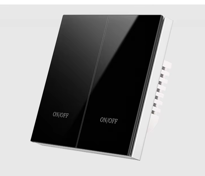 کلید هوشمند پیانویی 3 پل رویه شیشه مدل ON/OFF وایفای تویا wifi tuya کلید هوشمند سه پل پیانویی شیشه
