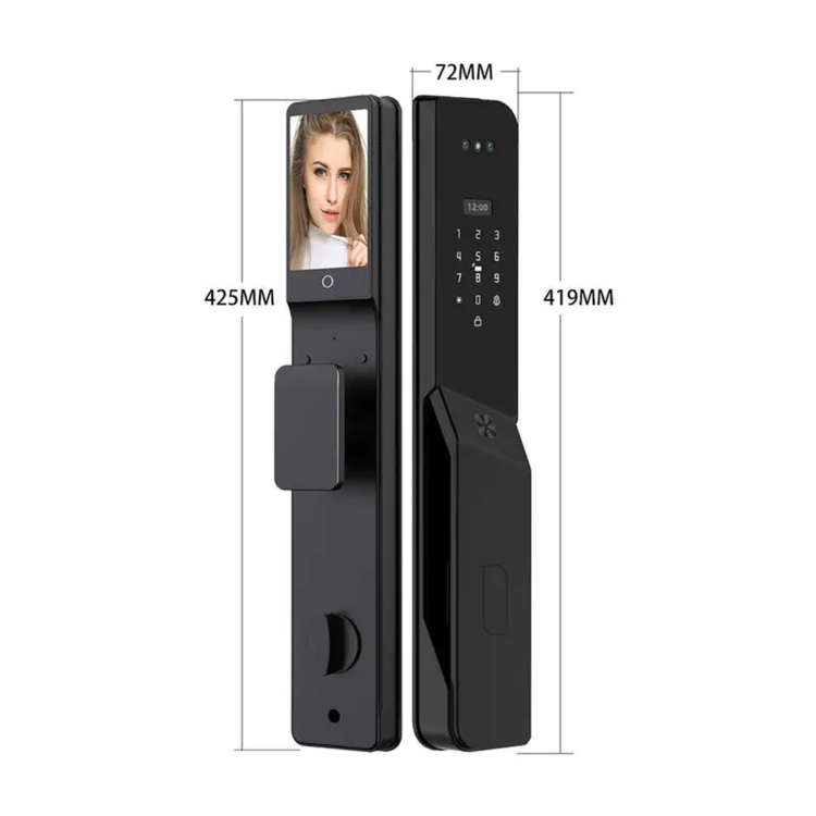 دستگیره هوشمند ضدآب با تشخیص چهره اسکن کف دست وایفای تویا wifi tuya قفل هوشمند بدنه کامل فلزی زینک